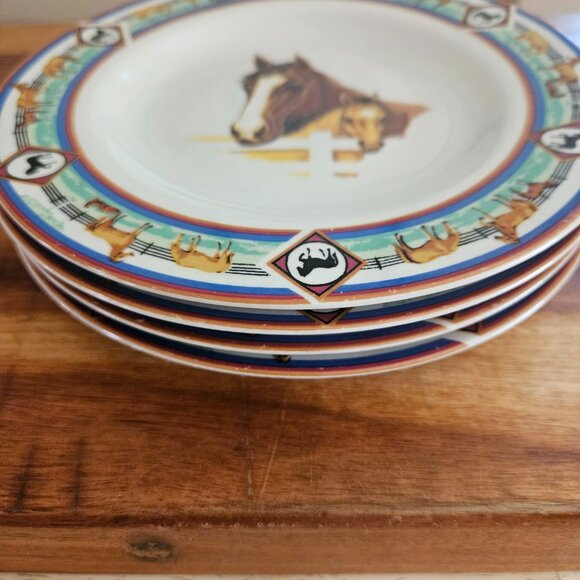 2001 folkcraft cedar valley stables salad/bread plate saucer - Picture 4 of 5